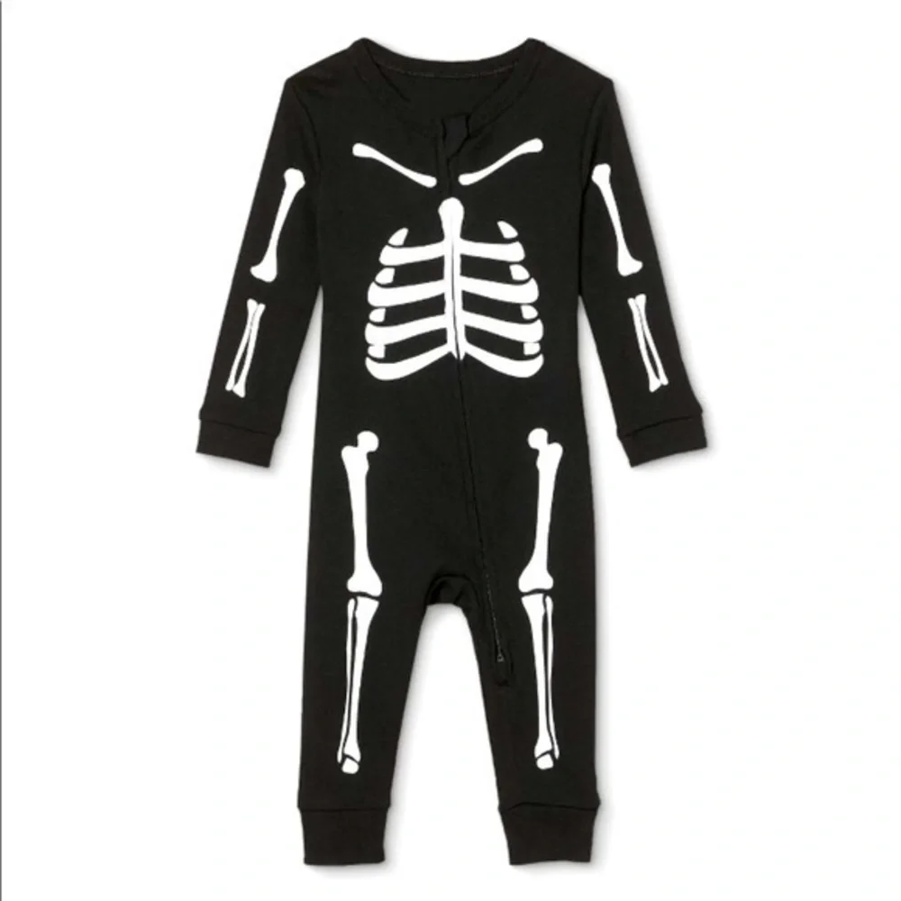 Skeleton Baby Bones Long Sleeve 1 Piece Unisex Sleep Bodysuit Halloween Pajamas